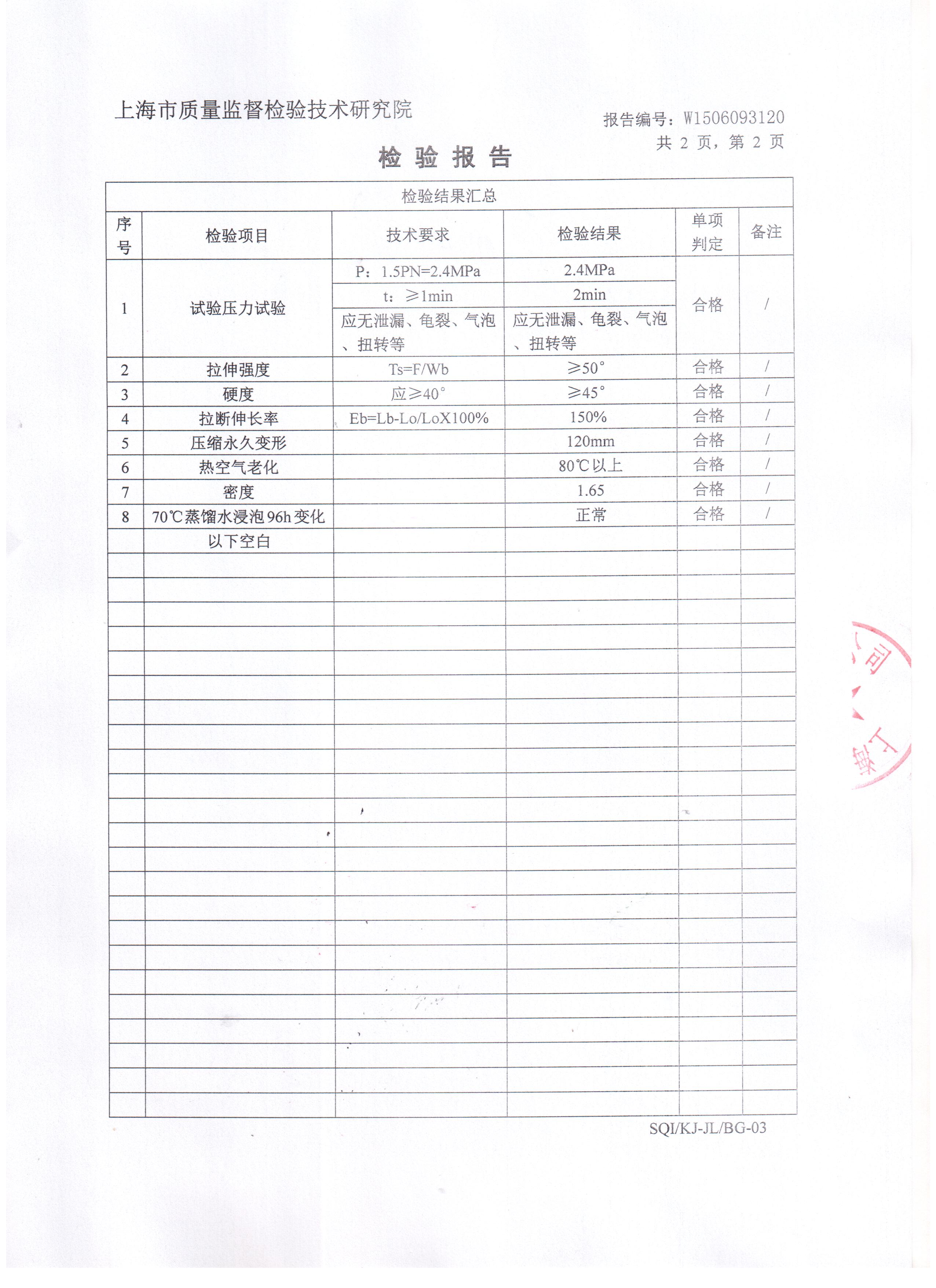 橡膠接頭質檢報告